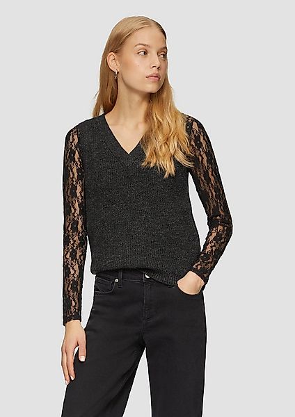 QS Rundhalspullover Strickpullover Schmaler Rippstrick-Pullunder günstig online kaufen