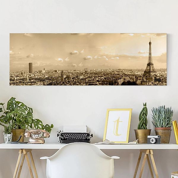 Leinwandbild Paris - Panorama I Love Paris günstig online kaufen