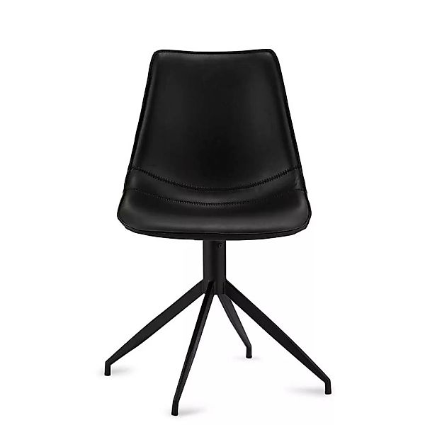 Esstisch Stühle drehbar Schwarz Kunstleder (2er Set) günstig online kaufen
