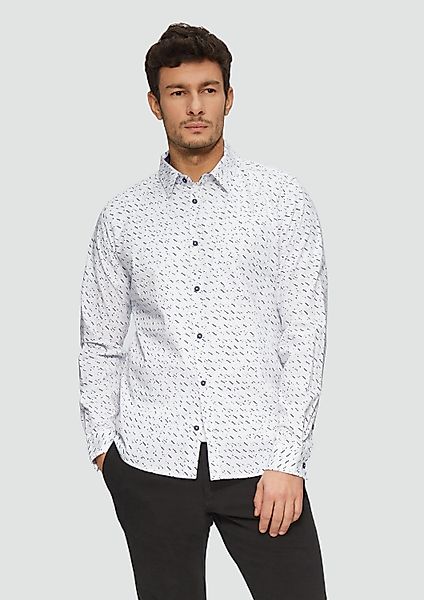 s.Oliver Langarmhemd Hemd Slim Fit: Gemustertes günstig online kaufen