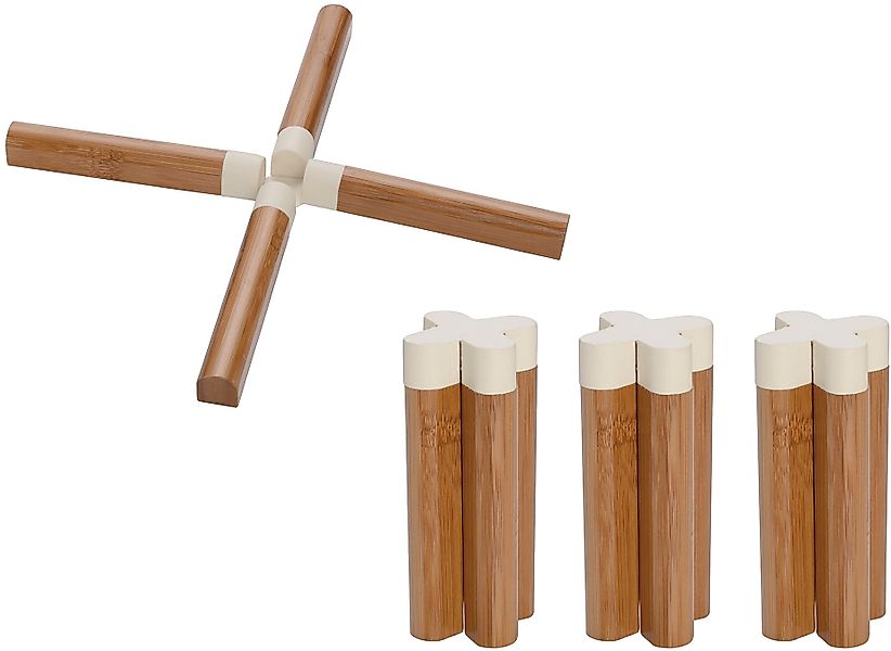 WENKO Topfuntersetzer »Modell Miley«, (Set, 4 tlg.), aus Bambus mit hitzebe günstig online kaufen