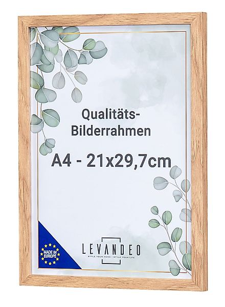 Levandeo® Bilderrahmen, A4 Bilderrahmen Natur Eiche günstig online kaufen