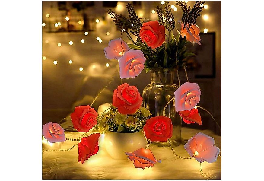 Qualra LED-Lichterkette Deko Rosen Lichterkette Blumen 20LED 3M für Innen Z günstig online kaufen