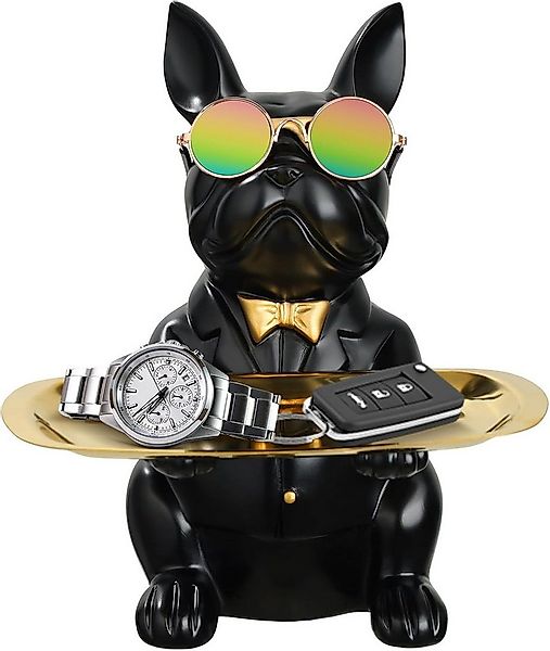 Holz Lichter Tierfigur Französische Bulldogge Figur Schlüssel Schale Schmuc günstig online kaufen