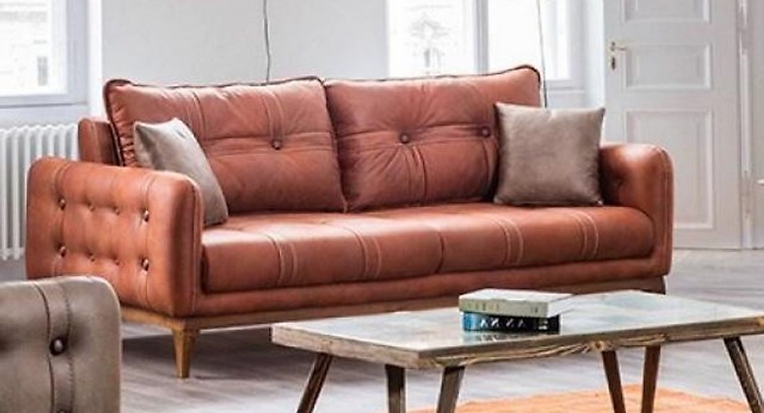 Xlmoebel Sofa Neuzeitliche Terrakotta-Sofa Polster Wohnzimmermöbel Dreisitz günstig online kaufen