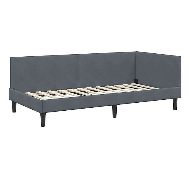 vidaXL Bett Eckbettgestell mit Kopfteil Dunkelgrau 80 cm x 200 cm Samt (1-t günstig online kaufen