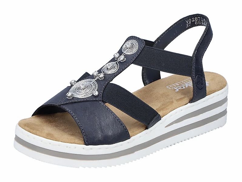 Rieker Riemchensandale, Sommerschuh, Sandalette, Keilabsatz, mit gestreifte günstig online kaufen