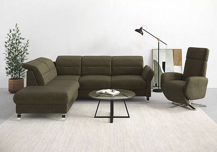 sit&more Ecksofa "Grenoble L-Form mit Federkern", wahlweise mit Bettfunktio günstig online kaufen