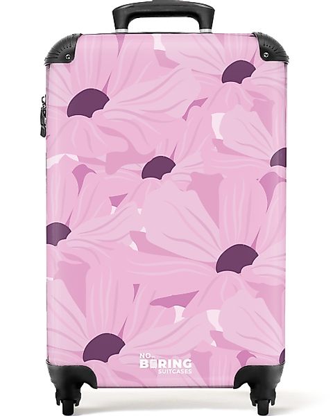 NoBoringSuitcases.com© Hartschalen-Trolley Rosa mit violetten Blüten günstig online kaufen