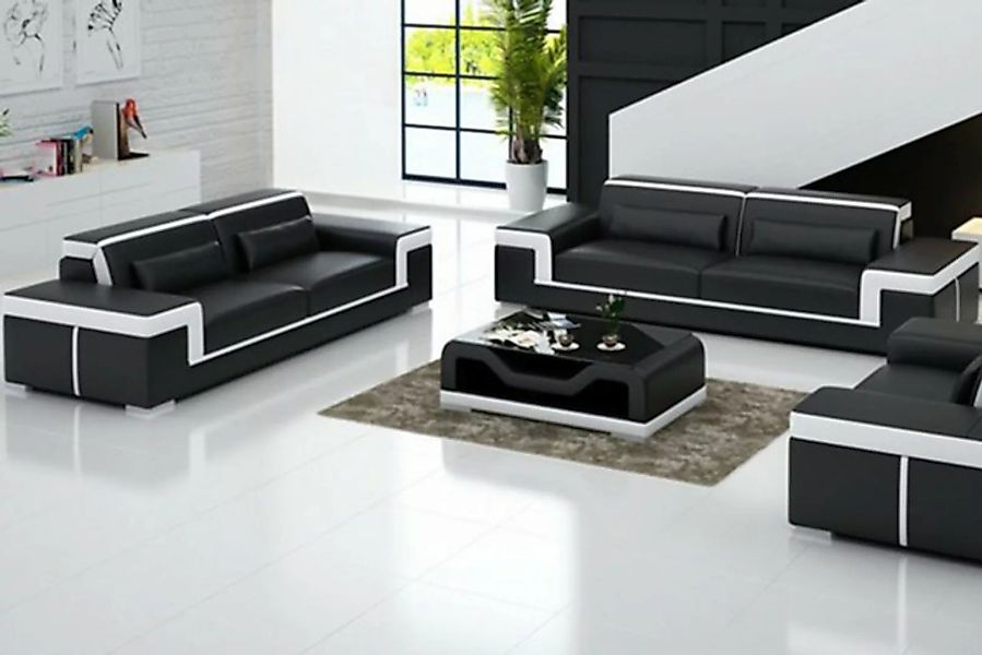JVmoebel Sofa Luxuriöse schwarze Sofagarnitur 3+2 Set Wohnzimmermöbel Neu, günstig online kaufen