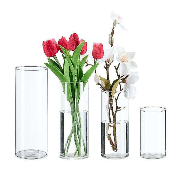 relaxdays Tischvase Vasen aus Glas in günstig online kaufen