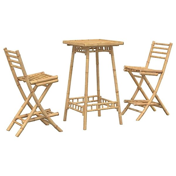 vidaXL 3-tlg Outdoor-Bar-Set Klappbar Bambus 4108232 günstig online kaufen