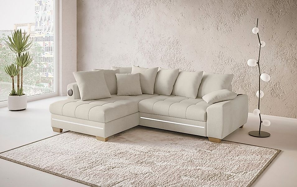 Mr. Couch Ecksofa »Nikita II, L-Form«, mit Kaltschaum, RGB-LED, Soundsystem günstig online kaufen