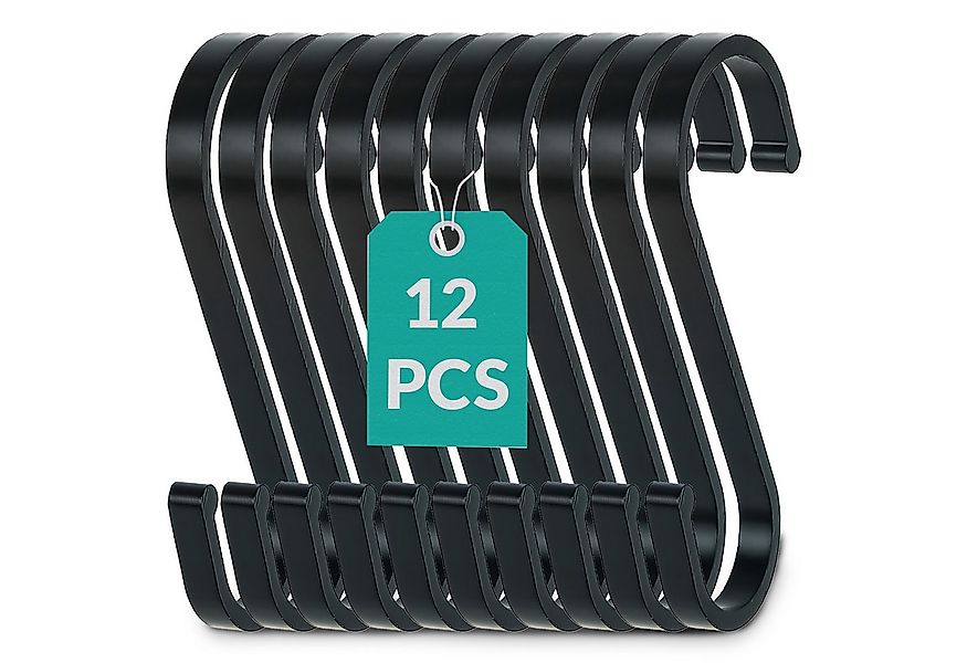 Praknu S-Haken 12 S - Haken Schwarz Flach 8cm - bis 25kg Belastbar - Rostfr günstig online kaufen