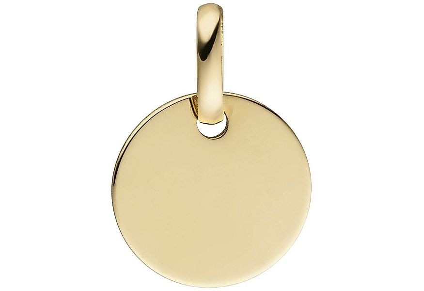 Schmuck Krone Kettenanhänger Anhänger Gravurplatte Kreis, 333 Gelbgold, Gol günstig online kaufen