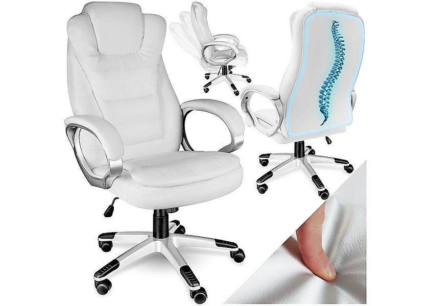 tectake Chefsessel Bürostuhl (Set, 1 St), Verstärkt gepolsterte Nackenkopfs günstig online kaufen