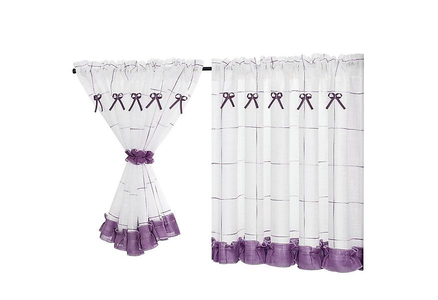 Delien Scheibengardine Gitter (1 St), Stangendurchzug, Pastorale Art mit Kl günstig online kaufen