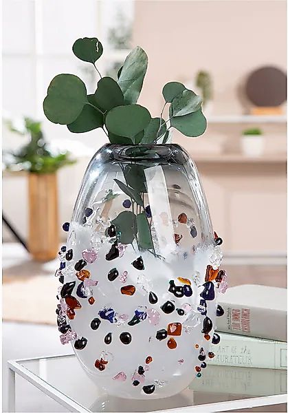 Casablanca by Gilde Tischvase »Vase Stones schwarz transparent«, (1 St.) günstig online kaufen