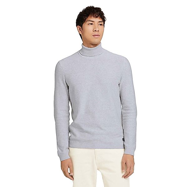 Tom Tailor Fine Structured Rollkragen Sweater 2XL Light Stone Grey Melange günstig online kaufen