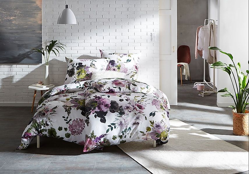 BETTWAESCHE-MIT-STIL Bettwäsche Mako Satin Bettwäsche Pfingstrose, günstig online kaufen