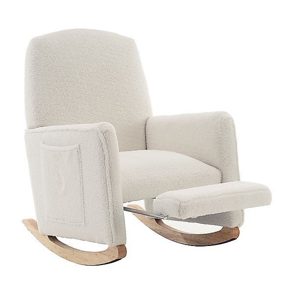 Schaukelstuhl, mit Hocker Weiß hochwertiger Relaxsessel für Schlafzimmer ho günstig online kaufen