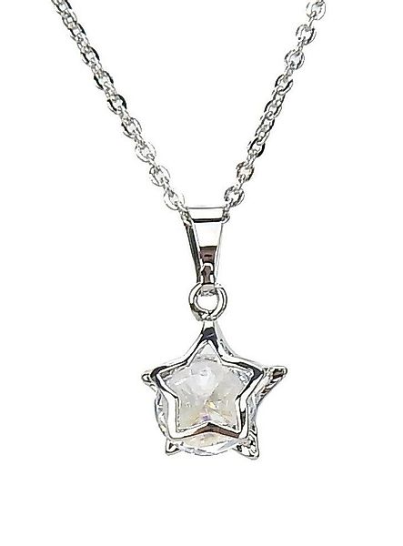 Ella Jonte Kette mit Anhänger, silber mit Strass Solitär Stein und Stern An günstig online kaufen