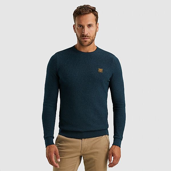 PME LEGEND Rundhalspullover "Crewneck collar cotton mouline" mit Logosticke günstig online kaufen