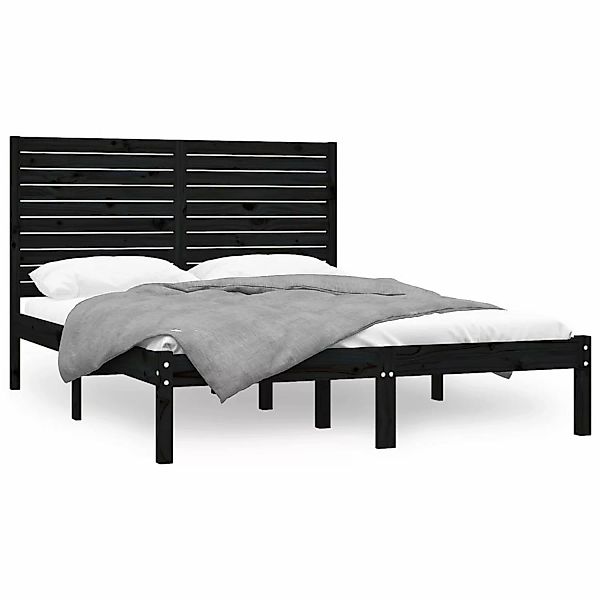 Vidaxl Massivholzbett Schwarz 140x200 Cm günstig online kaufen