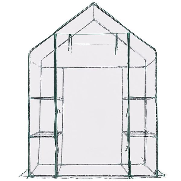 Costway Foliengewächshaus 143x73x195cm Weiß & Transparent günstig online kaufen