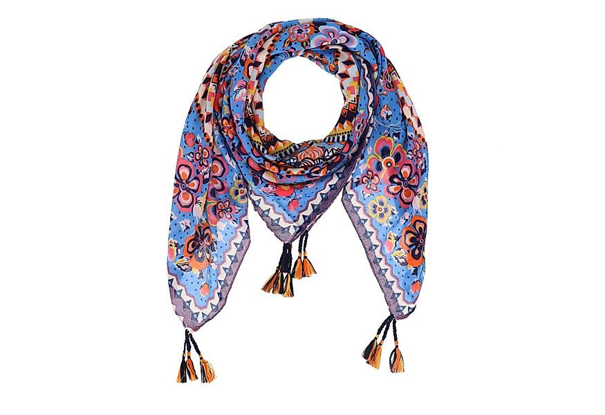 halsüberkopf Accessoires Modetuch Tuch Flower Patch, mit Tasseln günstig online kaufen
