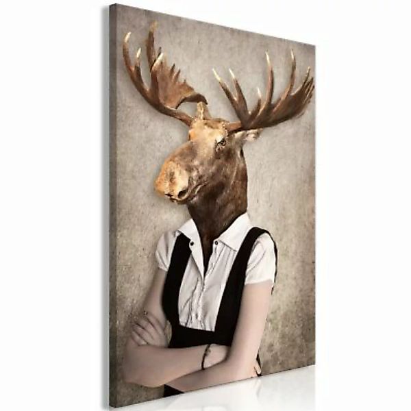 artgeist Wandbild Brainy Moose (1 Part) Vertical mehrfarbig Gr. 40 x 60 günstig online kaufen