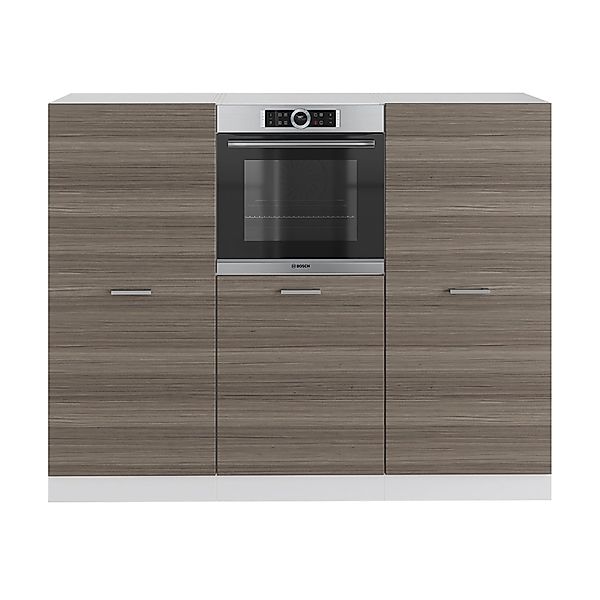 Vicco R-Line Küchenblock Edelgrau/Weiß 180 cm ohne Arbeitsplatte günstig online kaufen