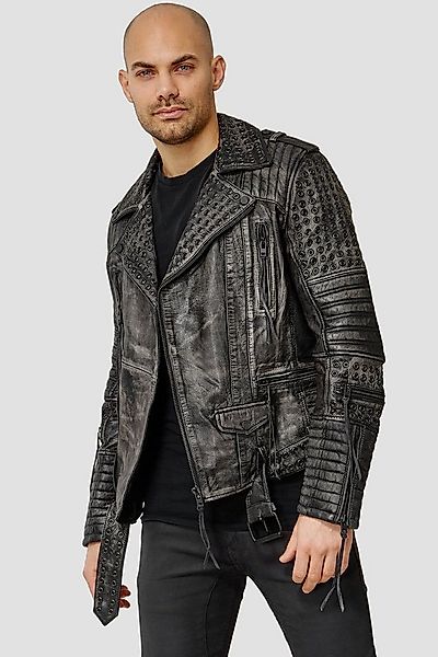 trueprodigy Lederjacke Geralt mit Ösen und Waschung günstig online kaufen