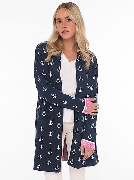 Zwillingsherz Cardigan "Anker & Strandglück" Schalkragen, günstig online kaufen