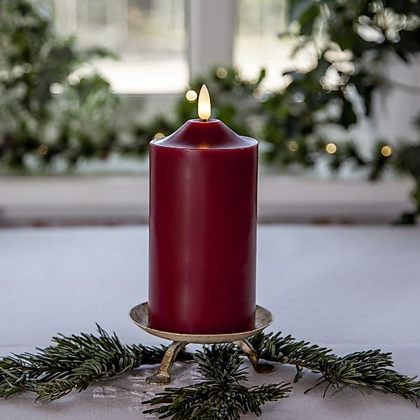 MARELIDA LED-Kerze Stumpenkerze Echtwachs 3D Flamme günstig online kaufen