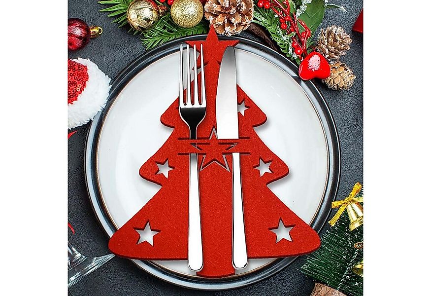 trends for living Dekoobjekt Besteckhalter Weihnachten Filz, 12 Stück Beste günstig online kaufen