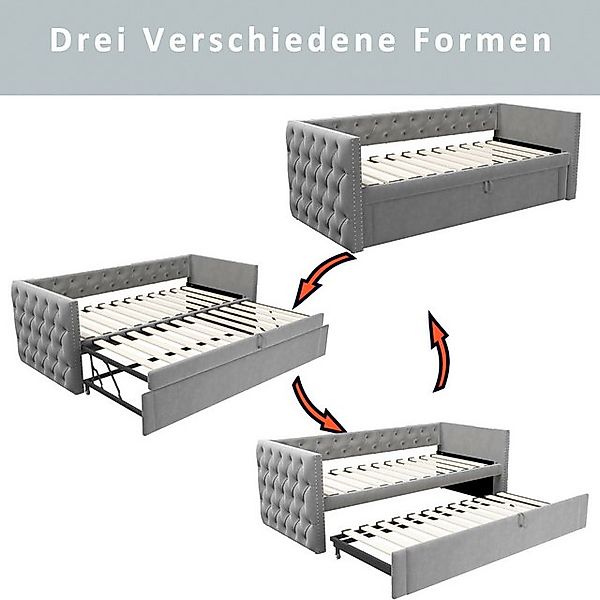 HAUSS SPOLE Schlafsofa 90x200 Klassische Vollform mit Knöpfen, Mit Lattenro günstig online kaufen