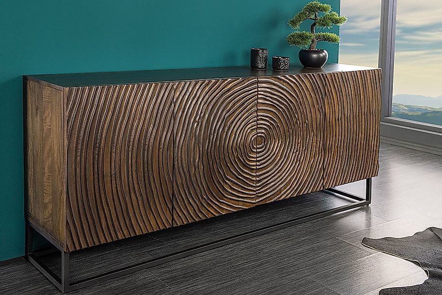 riess-ambiente Sideboard ZEN CIRCLES 180cm dunkelbraun / schwarz (Einzelart günstig online kaufen
