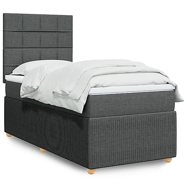 vidaXL Bettgestell Boxspringbett mit Matratze Dunkelgrau 90x200 cm Stoff Be günstig online kaufen