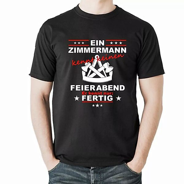 Lasernauten Print-Shirt T-Shirt Zimmermann Feierabend mit Zunftsymbol Shirt günstig online kaufen