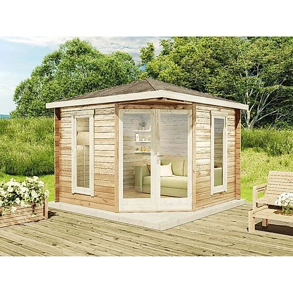 Alpholz Gartenhaus Liwa Compact Spitzdach 302 cm x 302 cm Imprägnierung Pin günstig online kaufen