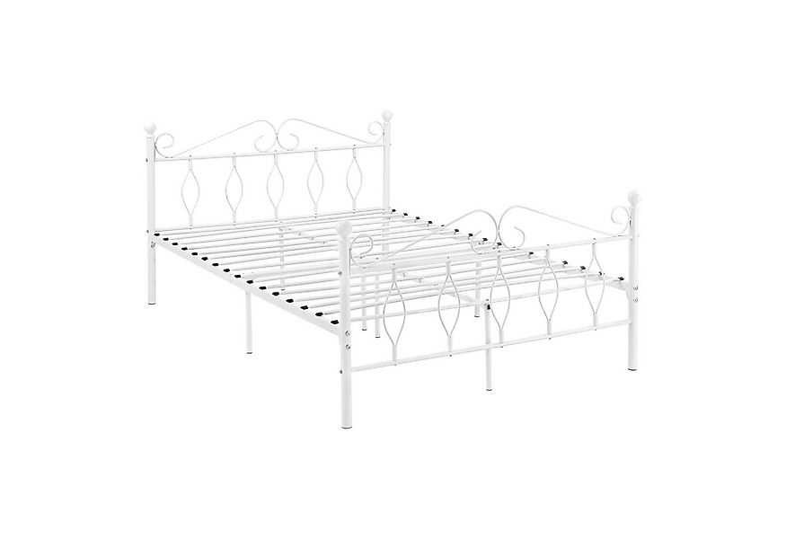 en.casa Metallbett, »Apolda« Gästebett mit Stahlramen 140x200 cm Weiß günstig online kaufen