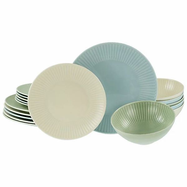 CreaTable Tafelservice Valencia bunt Porzellan 18 tlg. günstig online kaufen