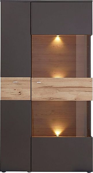 FORTE Vitrine Como Highboard, LED Beleuchtung Einlegeböden, Glastüre, Soft günstig online kaufen