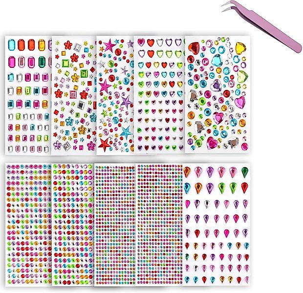 FELIXLEO Schmuckset 3514er Selbstklebende Glitzersteine Bastel günstig online kaufen
