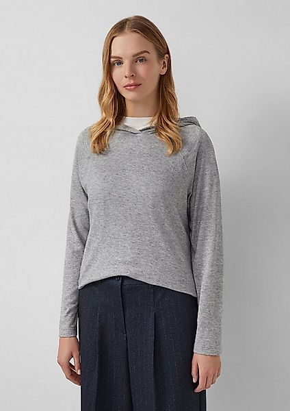 s.Oliver Longpullover T-Shirt Meliertes Longsleeve aus Stretchjersey mit Ka günstig online kaufen
