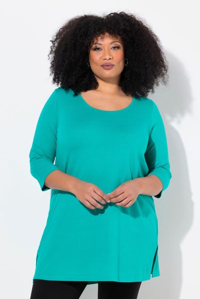 Ulla Popken Longshirt Longshirt A-Linie Rundhalsausschnitt günstig online kaufen