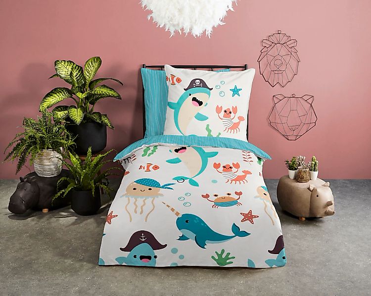 good morning Kinderbettwäsche "Seaworlds" 2 Stk. 100% Baumwolle, 135x200, R günstig online kaufen