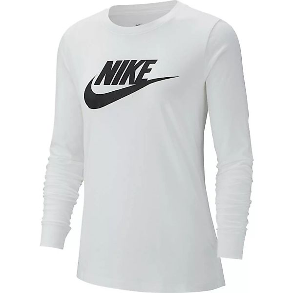Nike Sportswear Essential Icon Futura Langarm-t-shirt XL White / Black günstig online kaufen