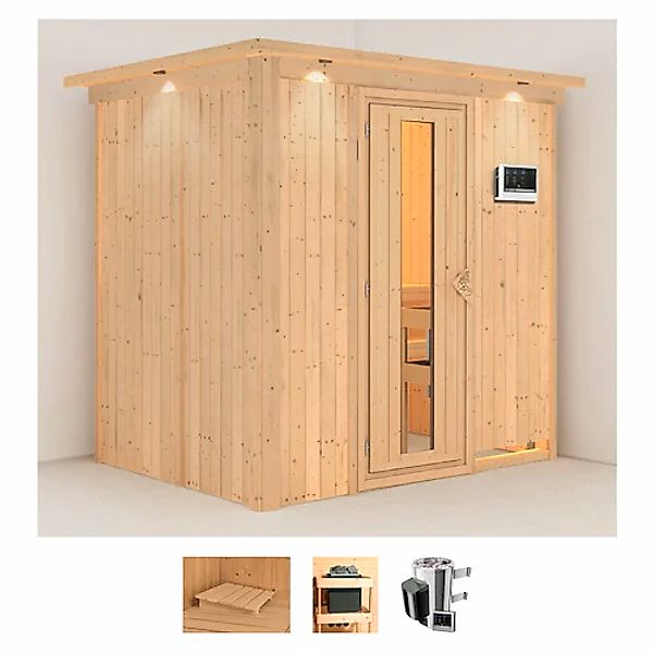 Karibu Sauna »Finja«, 3,6-kW-Plug & Play Ofen mit externer Steuerung günstig online kaufen